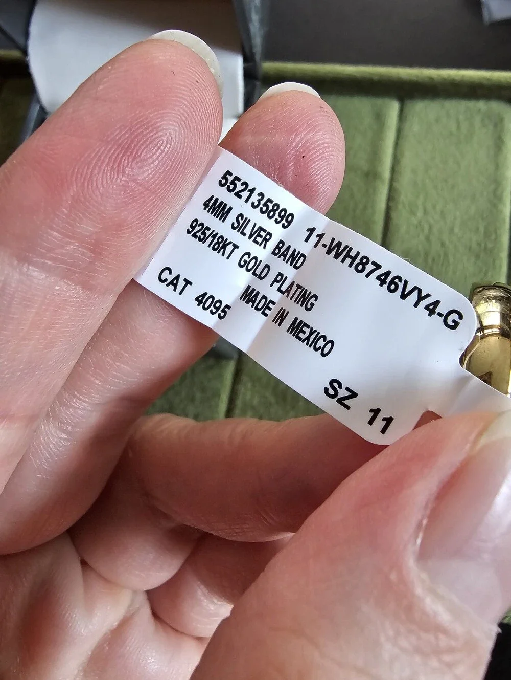 Mens 18k Gold Plated Ring Size 11